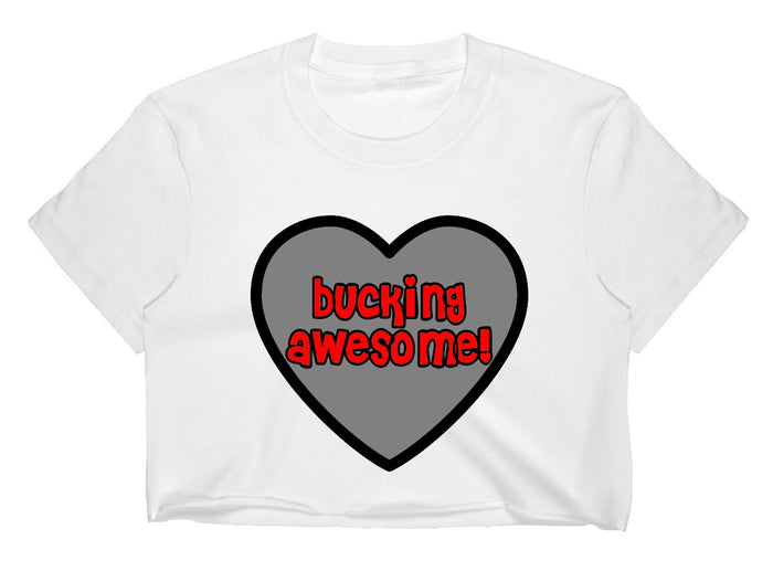 Bucking Awesome! Raw Hem Cropped Tee (Available in 2 Colors)
