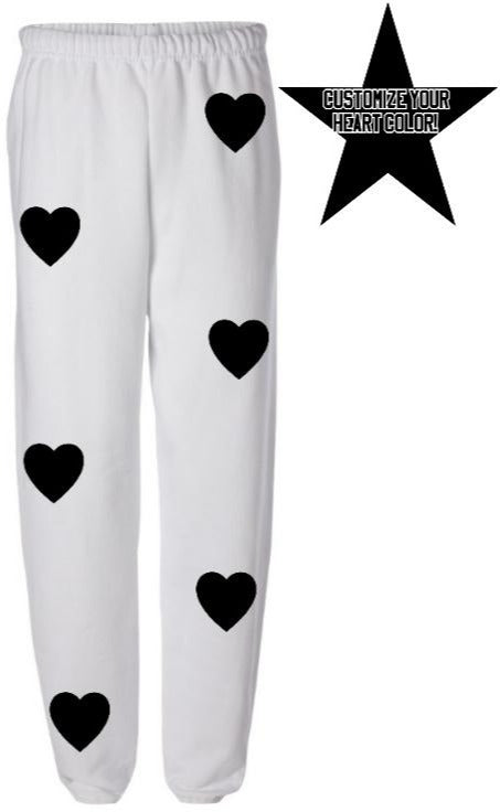 Custom White Heart Sweats- Customize Your Heart Color!