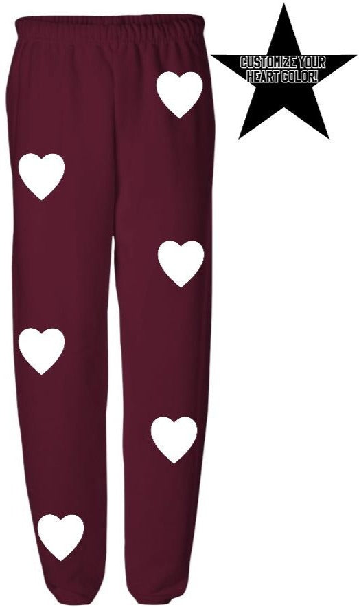 Custom Maroon Heart Sweats- Customize Your Heart Color!