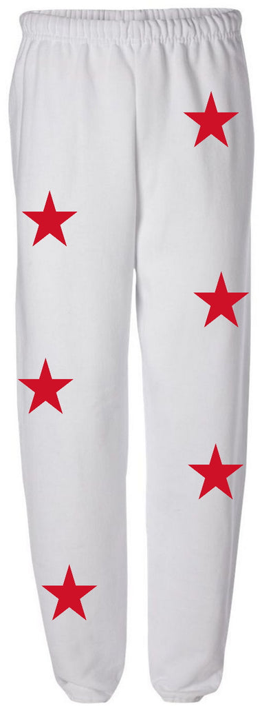 Star Power White Sweats with Red Stars1
