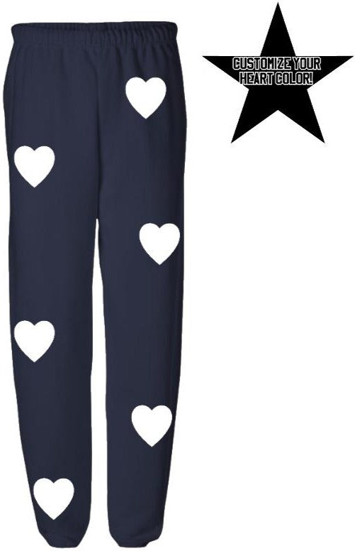 Custom Navy Heart Sweats- Customize Your Heart Color!