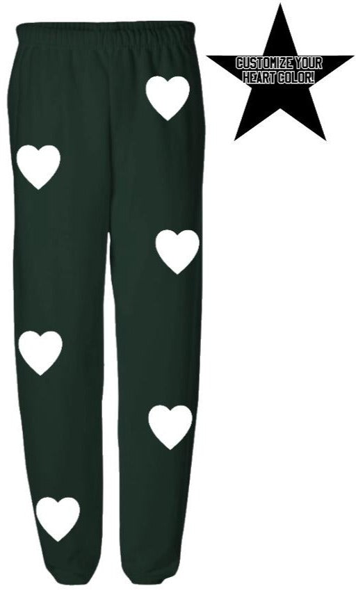 Custom Forest Green Heart Sweats- Customize Your Heart Color!
