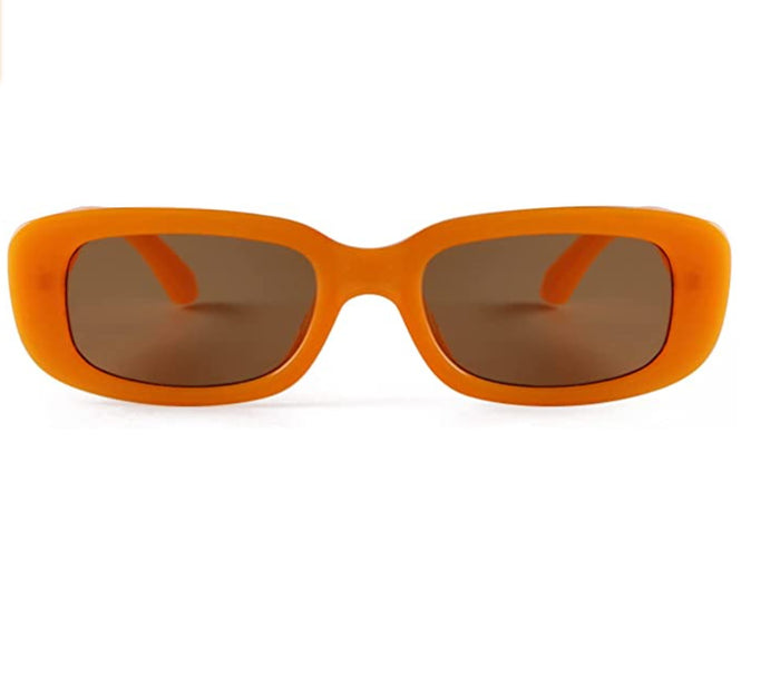 Orange Lux Rectangular Sunglasses