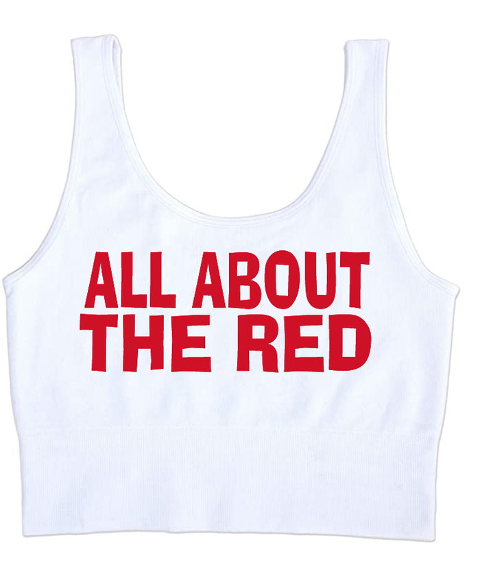 All About The Red Seamless Ribbed Tank Crop Top