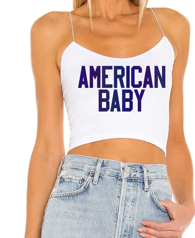 American Baby Seamless Skinny Strap Crop Top