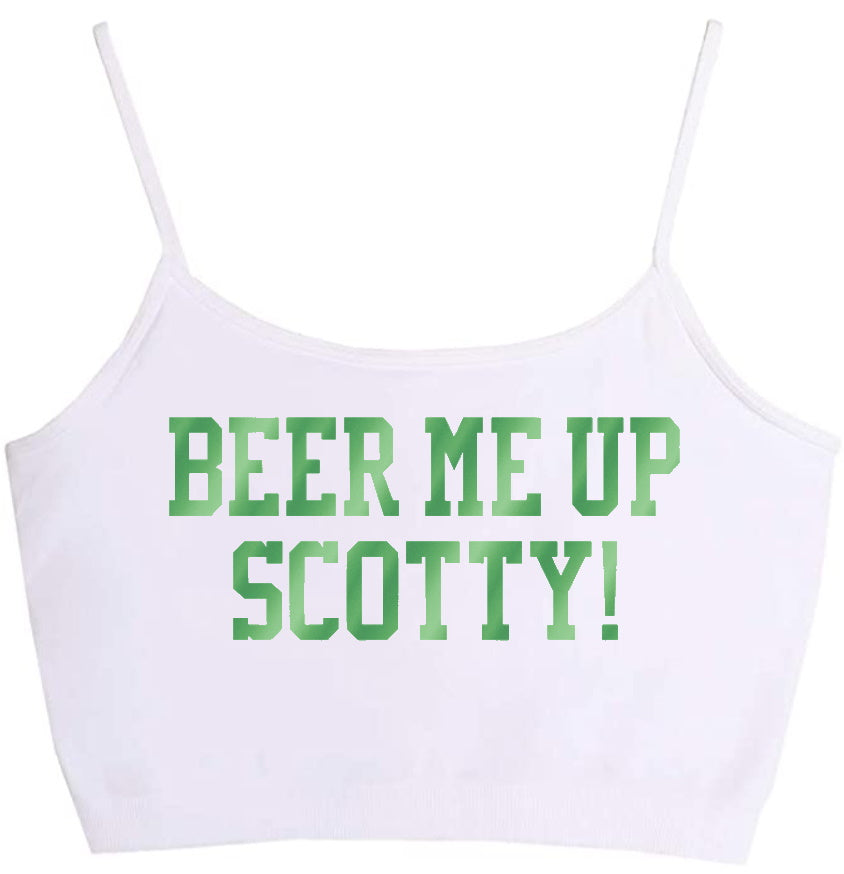 Beer Me Up Scotty! Seamless Crop Top (Available in 2 Colors)