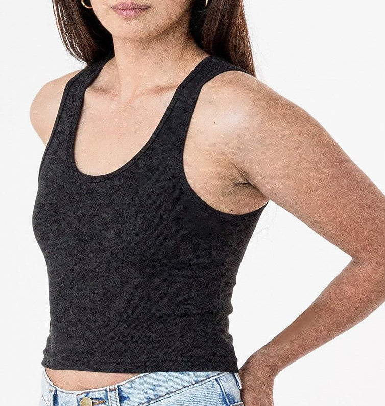 Custom Single Color Text 2x1 Baby Rib Crop Tank (Available in 3 Colors)