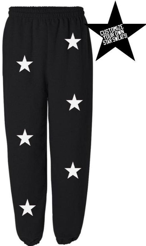 Custom Black Star Sweats- Customize Your Star Color!