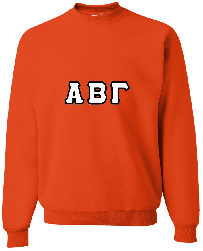 Custom Double Color Greek Letter Crewneck (Available in 22 Colors)
