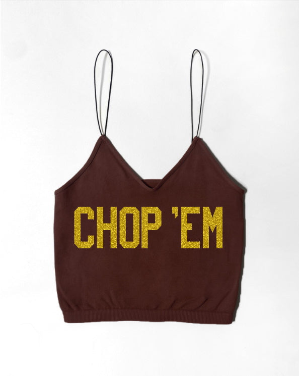 Chop 'Em Glitter Seamless Skinny Strap Crop Top (Available in 3 Colors)