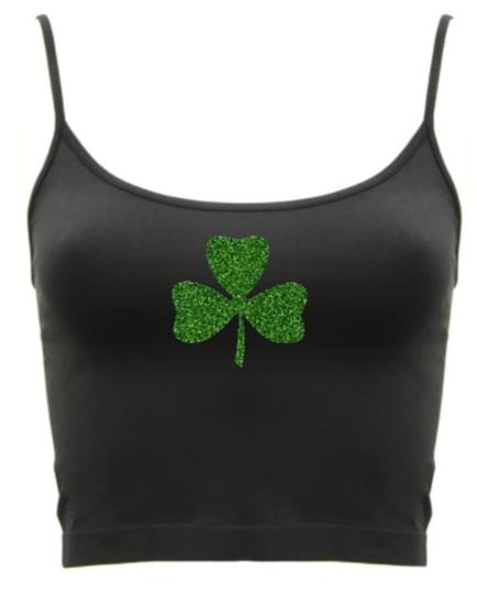 Glitter Clover Seamless Crop Top (Available in Two Colors)