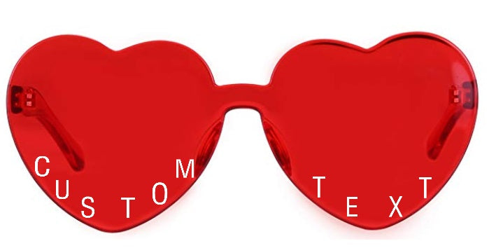 Custom Text Heart Sunglasses (24 Colors Available)