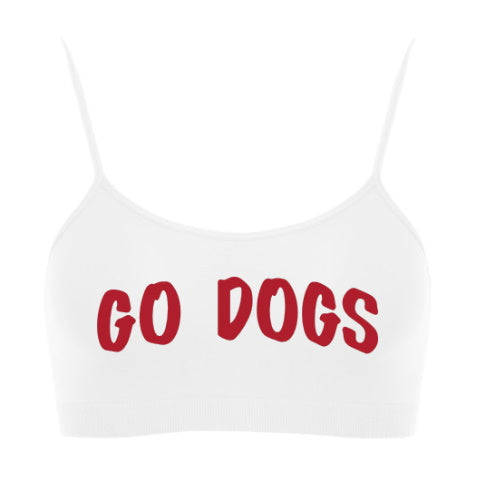 Go Dogs Glitter Seamless Spaghetti Strap Super Crop Top (Available in 2 Colors)