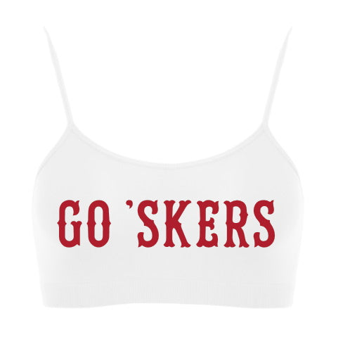 Go 'Skers Glitter Seamless Spaghetti Strap Super Crop Top (Available in 2 Colors)