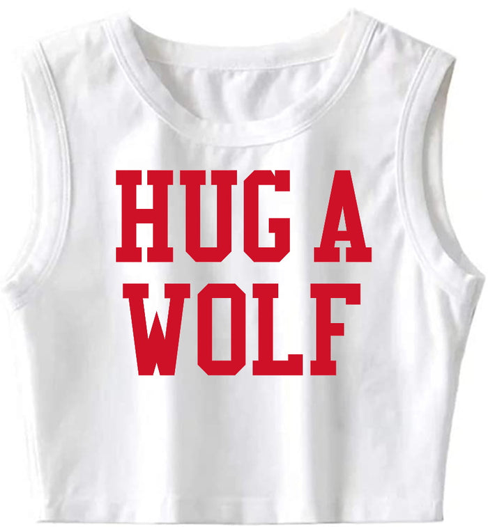 Hug A Wolf The Ultimate Sleeveless Tank Crop Top
