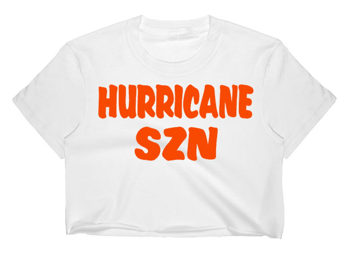 Hurricane SZN Raw Hem Crop Tee (Available in 2 Colors)