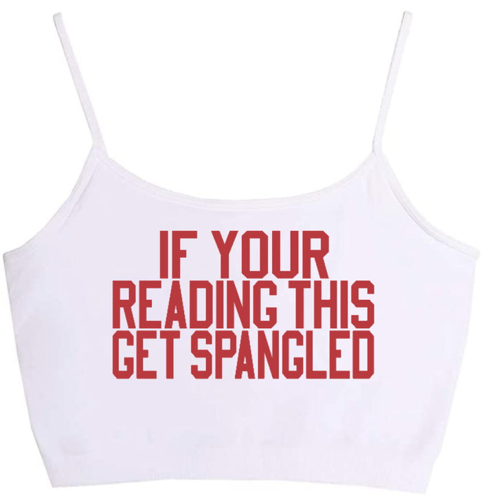 If Your Reading This Get Spangled Seamless Crop Top (Available in 2 Colors)