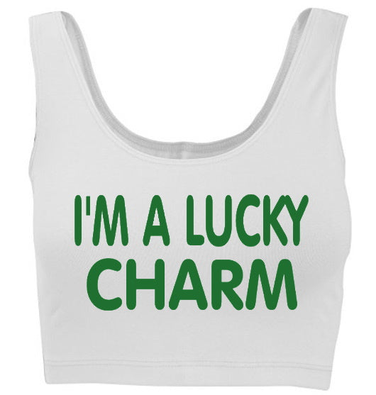 I'm A Lucky Charm Tank Crop Top (Available in 2 Colors)