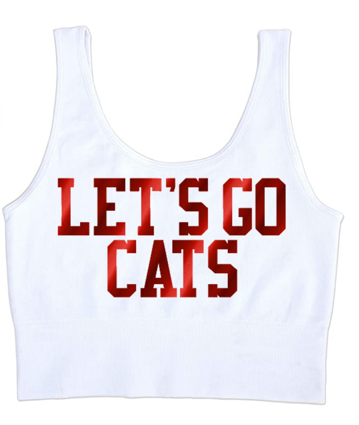 Let's Go Cats Seamless Tank Crop Top (Available in 2 Colors)