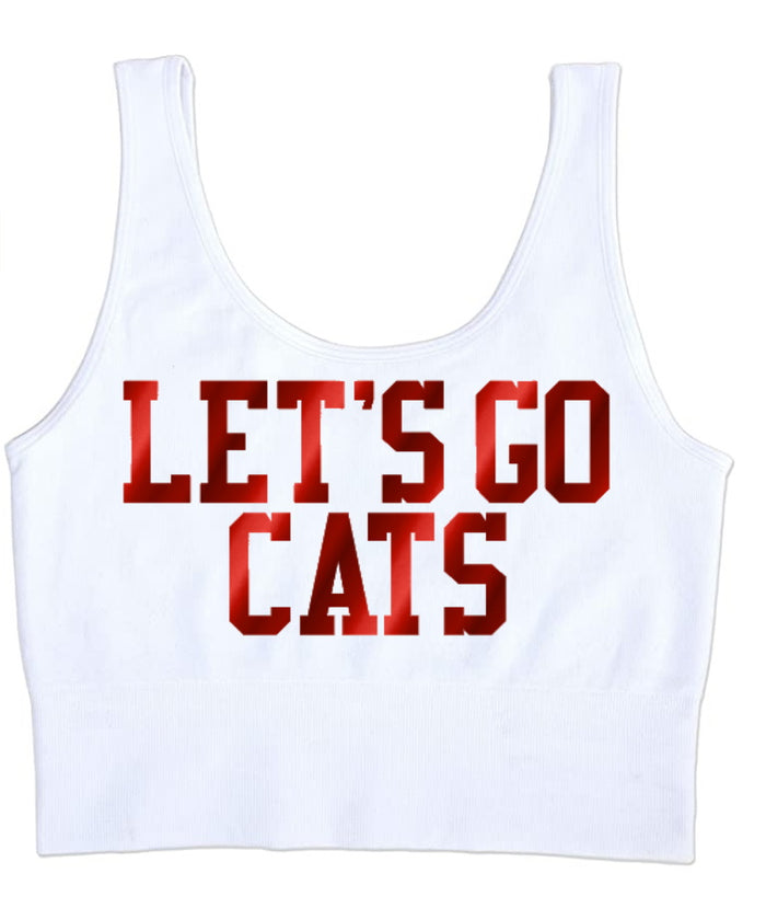 Let's Go Cats Seamless Tank Crop Top (Available in 2 Colors)