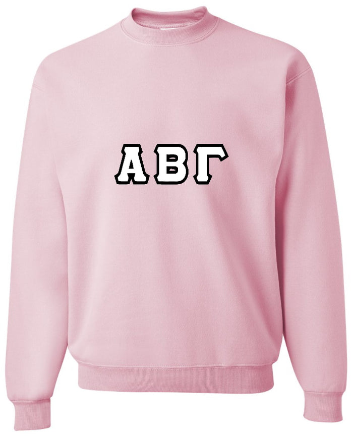 Custom Double Color Greek Letter Crewneck (Available in 18 Colors)