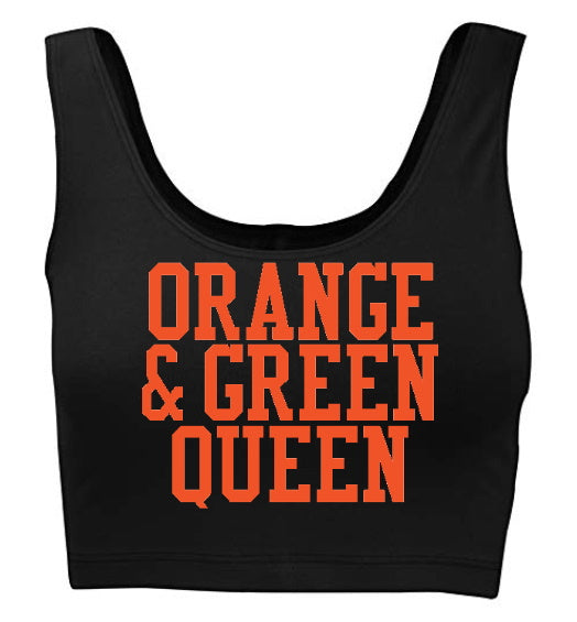 Orange & Green Queen Tank Crop Top (Available in 2 Colors)