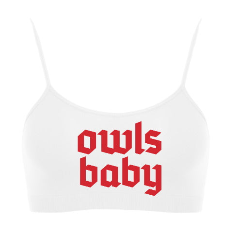 Owls Baby Seamless Spaghetti Strap Super Crop Top