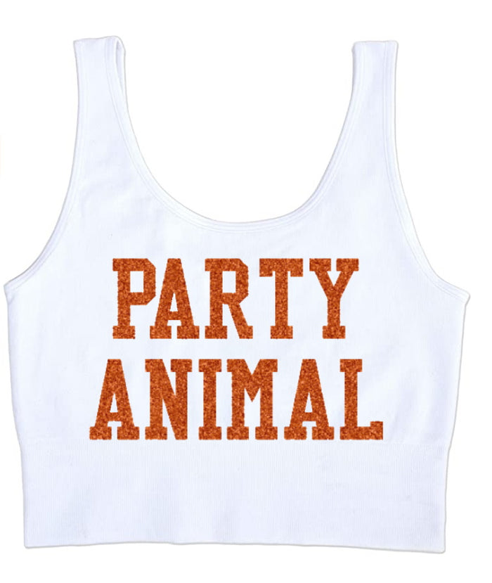 Party Animal Glitter Seamless Tank Crop Top (Available in 2 Colors)