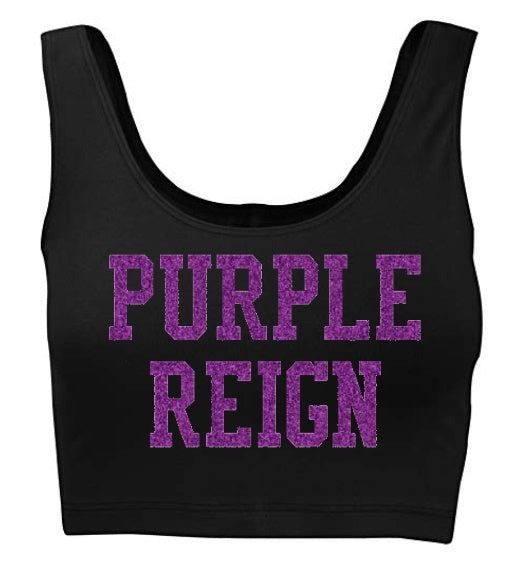 Purple Reign Glitter Tank Crop Top (Available in Two Colors)