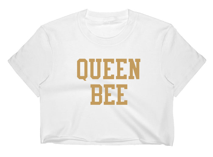 Queen Bee Raw Hem Cropped Tee (Available in 2 Colors)