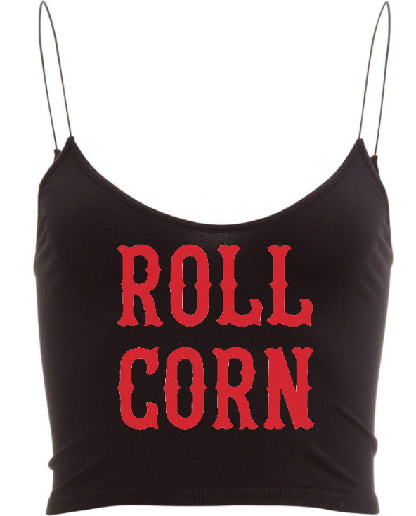 Roll Corn Seamless Skinny Strap Crop Top (Available in 2 Colors)