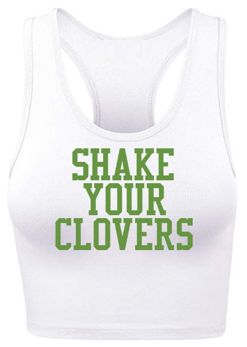 Shake Your Clovers Racerback Crop Top (Available in 2 Colors)
