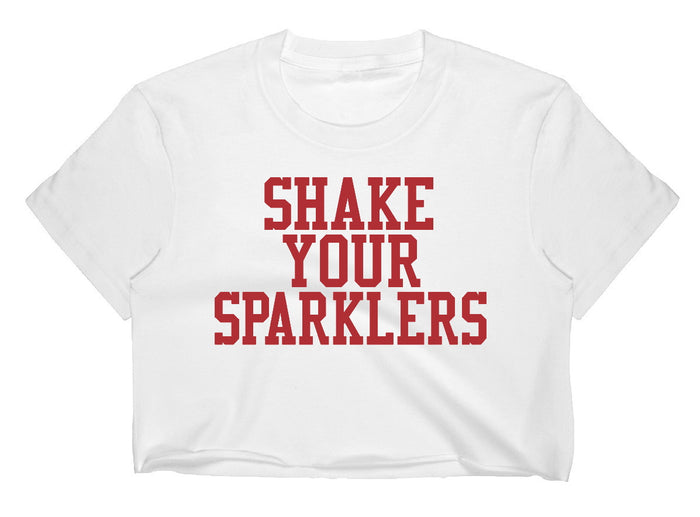 Shake Your Sparklers Raw Hem Cropped Tee (Available in 2 Colors)