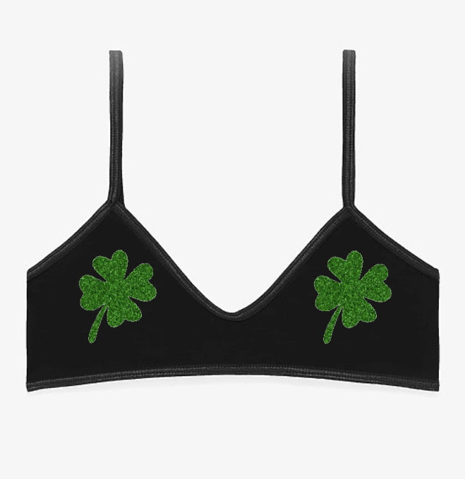 Glitter Shamrocks Bralette (Available in 2 Colors)