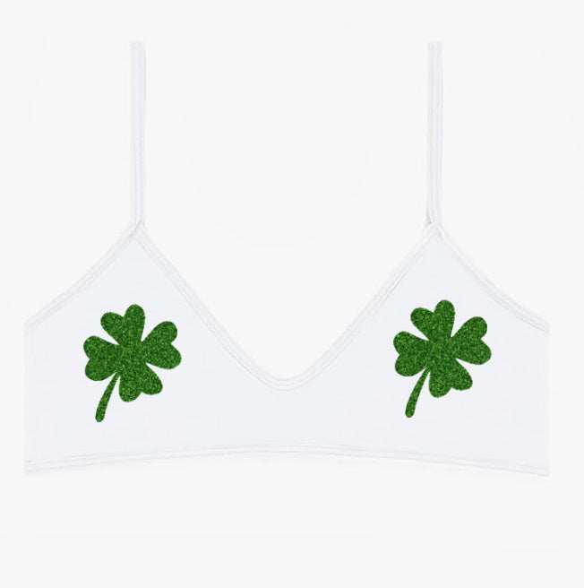 Glitter Shamrocks Bralette (Available in 2 Colors)
