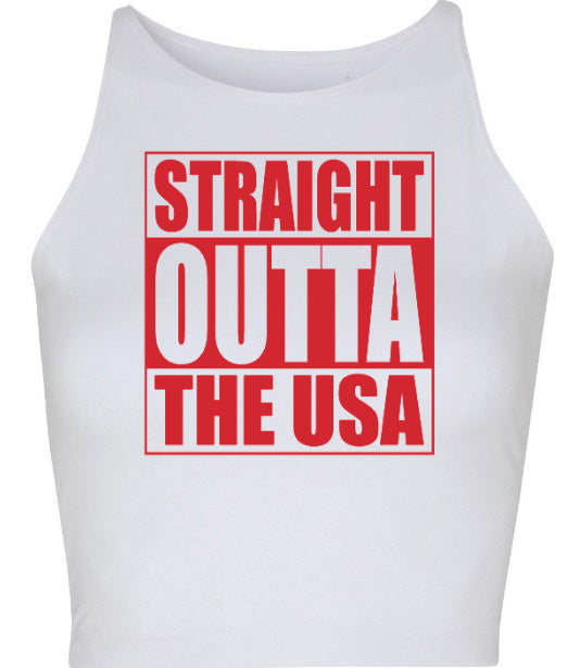 Straight Outta The USA Seamless Crop Top (Available in 2 Colors)