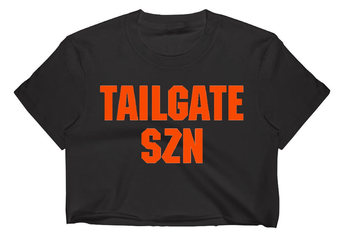 Tailgate SZN Raw Hem Cropped Tee (Available in 2 Colors)