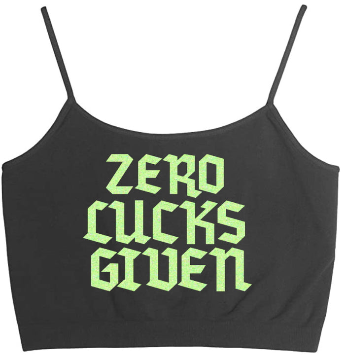 Zero Lucks Given Glitter Seamless Crop Top (Available in 2 Colors)