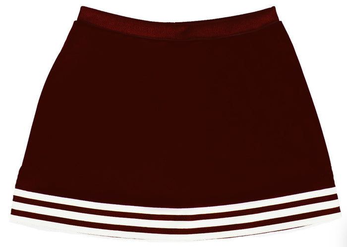 Maroon & White A-Line Cheer Skirt