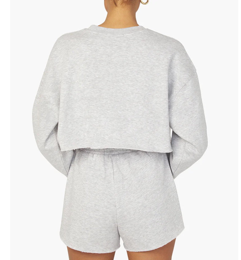Go Sports Raw Hem Crop Crewneck