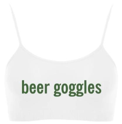 Beer Goggles Seamless Spaghetti Strap Super Crop Top (Available in 2 Colors)