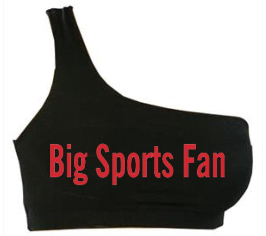 Big Sports Fan One Shoulder Ribbed Crop Top (Available in 2 Colors)