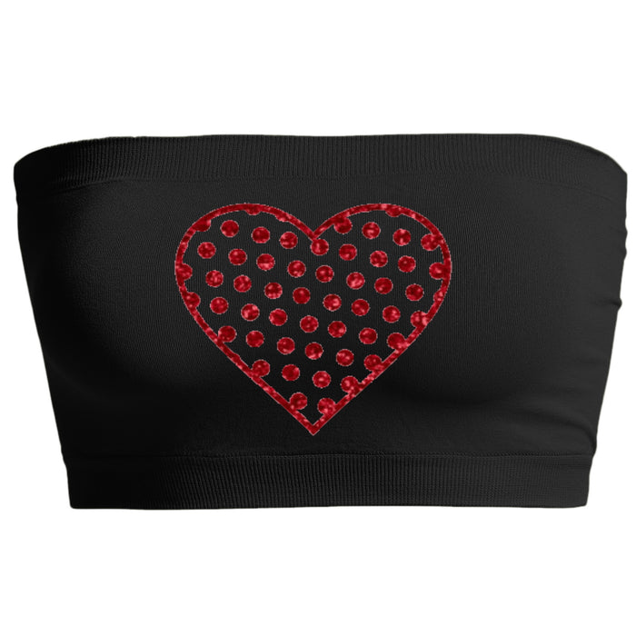 Heart Glitter Seamless Bandeau (Available in 2 Colors)