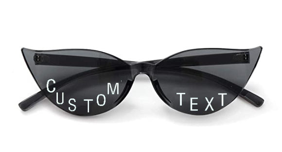 Custom Text Black Cat Eye Sunglasses