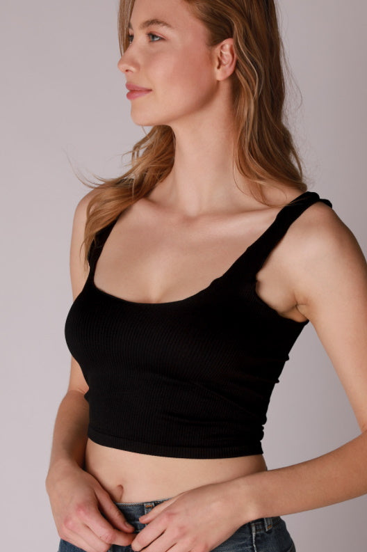 Custom Single Color Text Shea Lettuce Edge Seamless Ribbed Crop Top (Available in 3 Colors)