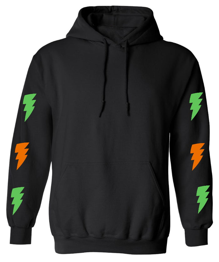 Lightning Hoodie with Green & Orange Bolts (Available in 2 Colors)