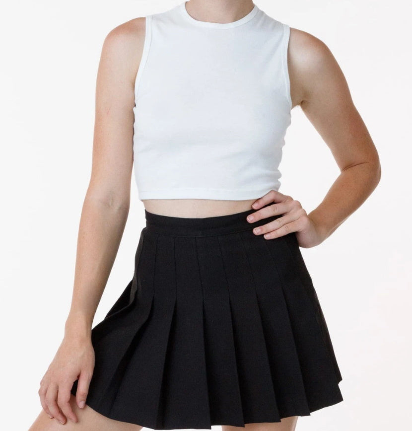 Custom Single Color Text Gameday Bae Classic Black Pleated Cheer Skirt