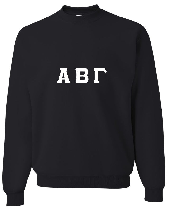 Custom Single Color Greek Letter Crewneck (Available in 18 Colors)