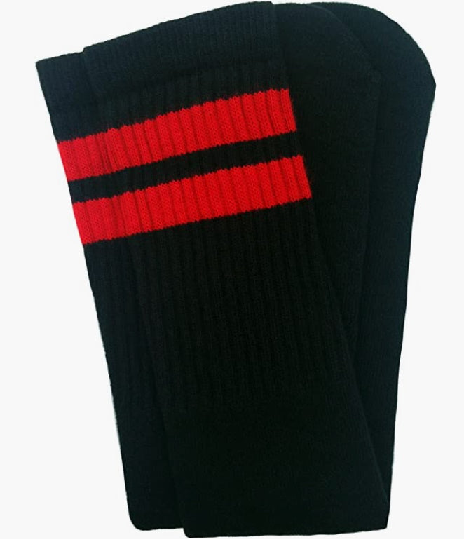 Striped Calf High Tube Socks