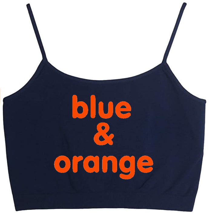 Blue & Orange Seamless Crop Top (Available in 2 Colors)